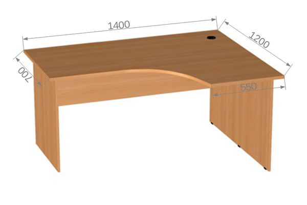 Мебель для офиса ЭДЕМ Э-22.5L Стол эргономичный левый