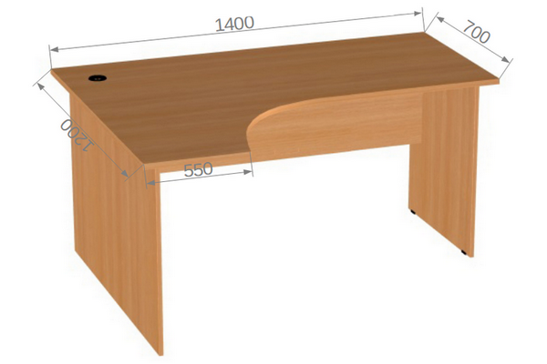 Мебель для офиса ЭДЕМ Э-22.5R Стол эргономичный правый