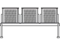 Кресла для вокзалов и аэропортов Форум мод. СМ 88/3 3-х местная секция (каркас черн.муар )