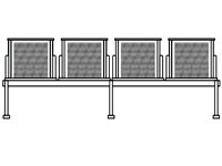 Кресла для вокзалов и аэропортов Форум мод. СМ 88/3 4-х местная секция (каркас черн.муар )